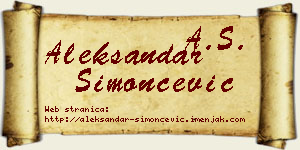 Aleksandar Simončević vizit kartica